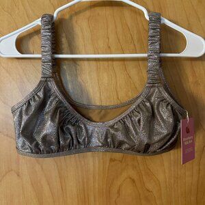 Strawberry Milk Mob Spectacle Brown Metallic Bikini Top